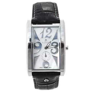 Pre Owned Aigner Mother of Pearl Stainless Steel Modena Nudo A16100 Unisex Wristwatch 30 mm