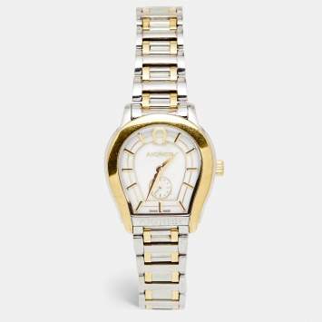 Pre Owned Aigner Mother of Pearl Two Tone Stainless Steel Vicenza A111200 Women's Wristwatch 30 mm