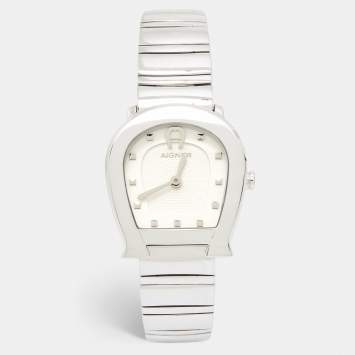 Pre Owned Aigner White Stainless Steel Messina A40200 Women's Wristwatch 29 mm