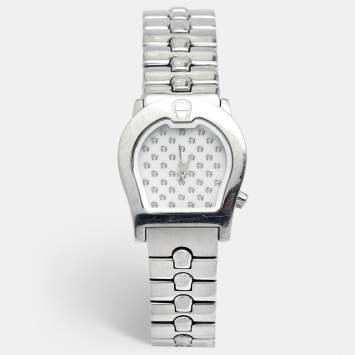 Pre Owned Aigner White Stainless Steel Ravenna A02200 Women's Wristwatch 24 mm