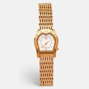 Pre Owned Aigner Silver Rose Gold Plated Stainless Steel Ravenna Nuovo A25200 Women's Wristwatch 24 mm