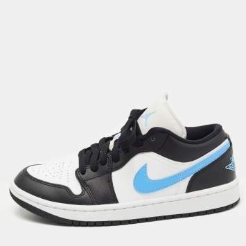 Pre Owned Nike Air Jordans Multicolor Leather Jordan 1 Low Top Sneakers Size 38.5
