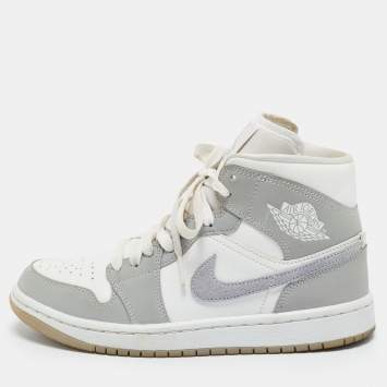 Pre Owned Air Jordans Multicolor Leather Air Jordan 1 High Top Sneakers Size 36.5