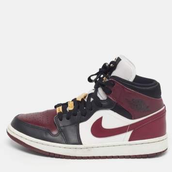 مملوكة مسبقًا Air Jordans Air Jordan 1 Size 39 Tricolor Leather Mid SE Dark Beetroot High Top Sneakers