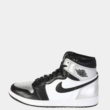 Pre Owned Air Jordan WMNS Air Jordan 1 Retro High OG 'Silver Toe' Sneaker EU 42.5