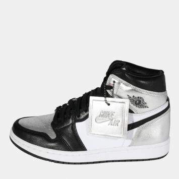 Pre Owned Air Jordan 1 Retro High OG 'Silver Toe' Sneaker US 8 EU 39