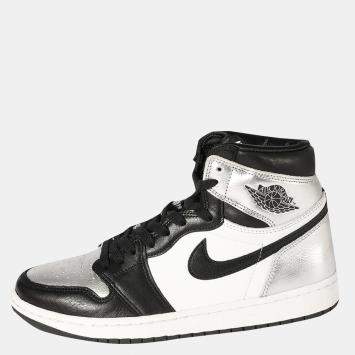 Pre Owned Air Jordan Wmns Silver Toe 1 Retro High OG Sneaker US 8.5 EU 40