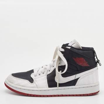 Pre Owned Air Jordans Black/White Air Jordan 1 Mid Sneakers Size 36.5