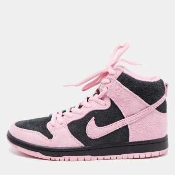 Pre Owned Air Jordans Tricolor Leather and Suede SB Dunk High Sneakers Size 37.5