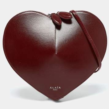 Pre Owned Alaia Red Leather Le Coeur Shoulder Bag