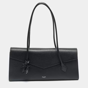Pre Owned Alaia Le Teckel Flap Black Leather Tote