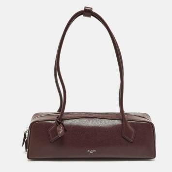Pre Owned Alaia Le Teckel Medium Burgundy Leather Shoulder Bag