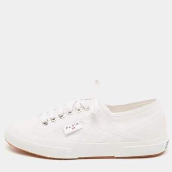 Pre Owned Alaia White Canvas Superga Sneakers Size 40
