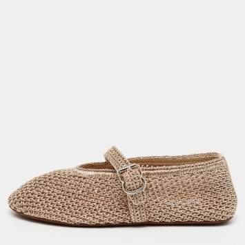 Alaïa Metallic Mesh Mary Jane Ballet Flats Size 35