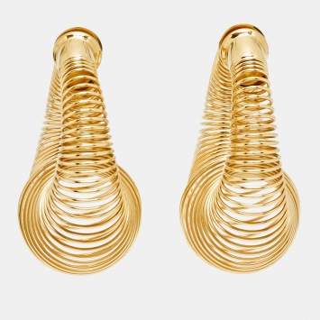 Pre Owned Alaia Sping Gold Tone Earrings