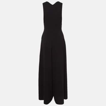 Pre Owned Alaia Black Crepe Sleeveless Jumpsuit M