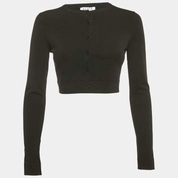 Pre Owned Alaia Black Knit Button Front Cardigan Cropped Cardigan M