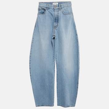 Pre Owned Alaia Blue Round Denim High Waist Jeans S Waist 24"