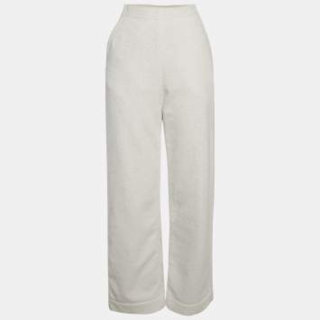 Pre Owned Alaia White Terry Cotton Straight Leg Track Pants S