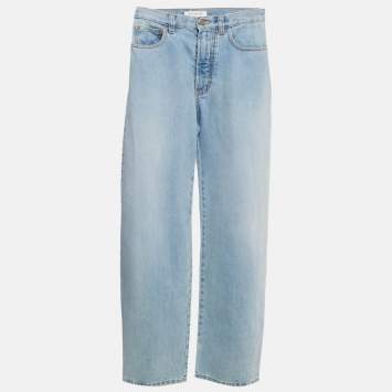 Pre Owned Alaia Light Blue Denim Round Leg Jeans S Waist 24"
