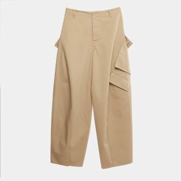 Pre Owned Alaia Beige Cotton High Waist Cargo Pants S