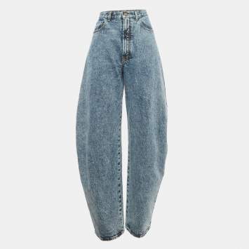 Pre Owned Alaia Blue Denim High Rise Balloon Jeans M Waist 27"