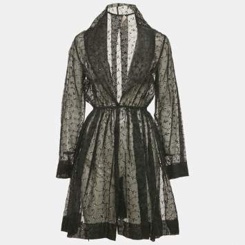 مملوكة مسبقًا فستان علايا شورت شفاف شيفلي أسود مقاس صغير