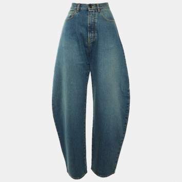 Pre Owned Alaia Blue Denim Round Jeans S