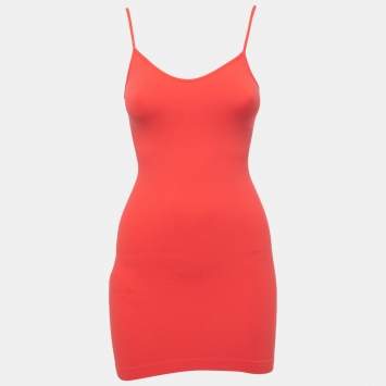 Pre Owned Alaia Coral Red Knit Camisole M
