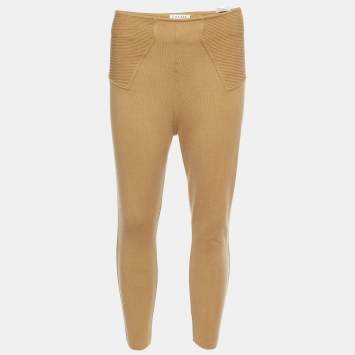 مملوكة مسبقًا Alaia Brown Cotton Knit Capri Pants M