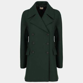 Pre Owned Alaia  Women's Wool Coat - Green - M