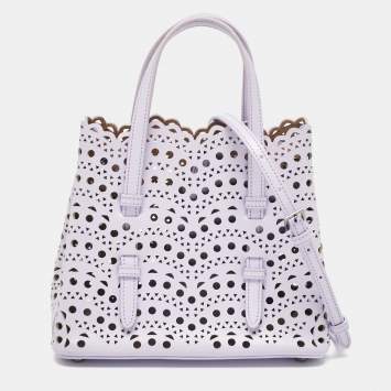 Pre Owned Alaia Lilac Laser Cut Leather Le Mina 20 Tote