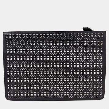 Pre Owned Alaia Black Leather Clutch