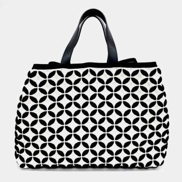 Alaia Black White Fabric Knit Tote Bag