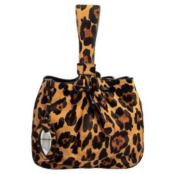 Pre Owned  Alaia Brown/Beige Calf Hair Rose Marie Bucket Bag