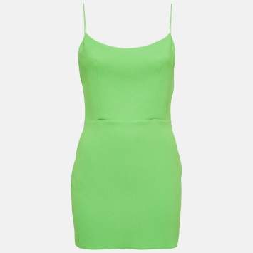 Alex Perry Apple Green Stretch Crepe Singlet Mini Dress M