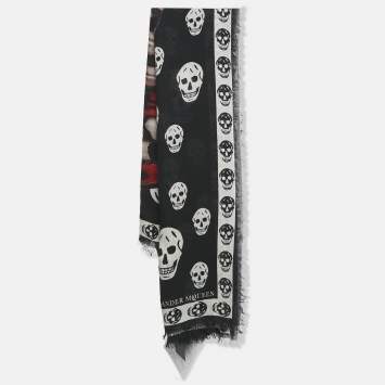 Alexander McQueen Check Skull Square Scarf Alexander McQueen