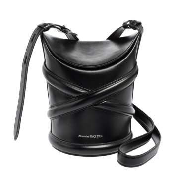 Pre Owned Alexander McQueen Black Leather The Curve Bag