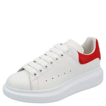 Pre Owned Alexander McQueen White Leather Oversized Sneakers Size EU 37.5