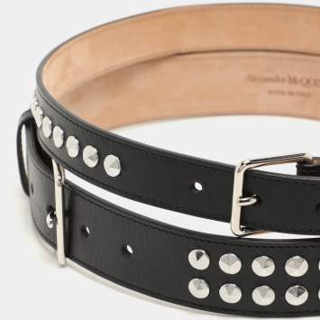 ベルト Alexander Mcqueen Black Leather Belt Black Leather Skull Belt - Alexander McQueen - Men | WE IN STYLE