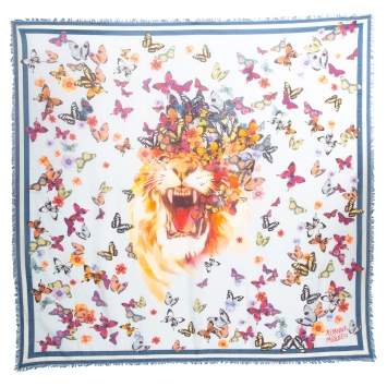 Pre Owned Alexander McQueen Butterfly-print Modal and Silk-blend Scarf