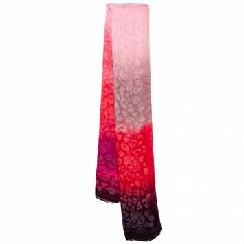 Pre Owned Alexander McQueen Multicolor Gradient Skull Patterned Fiber & Modal Scarf