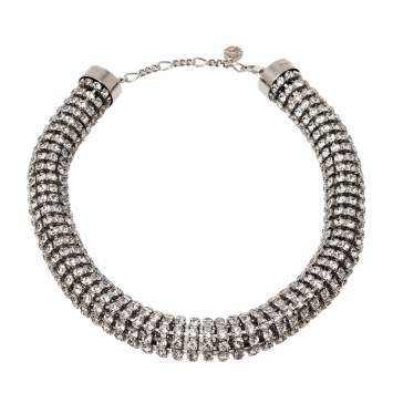 Pre Owned Alexander McQueen Crystal Tubular Choker Necklace
