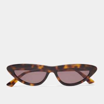 Pre Owned Alexander McQueen Turquoise Brown MQ0235S Cat Eye Sunglasses