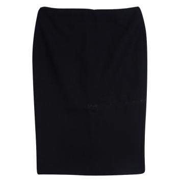 Pre Owned Alexander McQueen Black Wool Pencil Skirt S