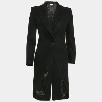 Pre Owned Alexander McQueen Black Wool Single Breasted Tailcoat S