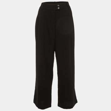 Pre Owned Alexander McQueen Black Fleece Wool Straight Fit Trousers L