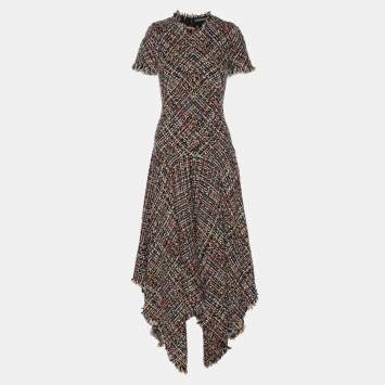 Pre Owned Alexander McQueen Multicolor Tweed Wishing Tree Dress S