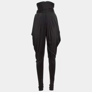 Pre Owned Alexander McQueen Black Jersey Harem Pants S