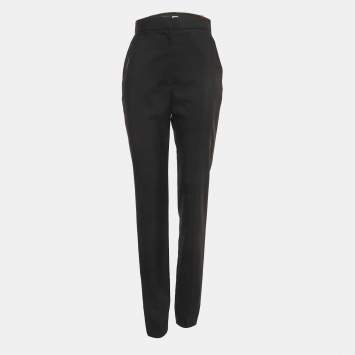 Alexander McQueen Black  Wool High Waist Trousers S